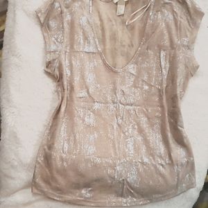 H&M Nude top with foil details